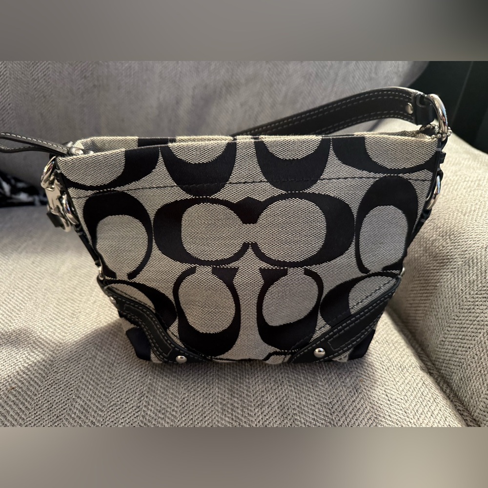 Coach Black and Gray Mini Shoulder Bag